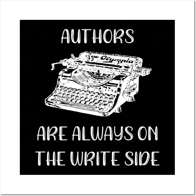Author Authors Look to the Write Side Funny Author Gift Wall Art by StacysCellar